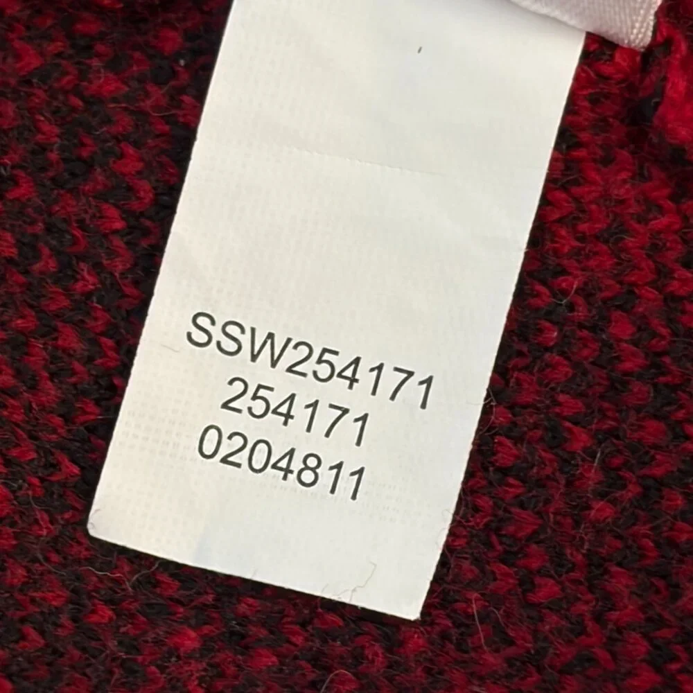 J.Jill Red & Black Buffalo Plaid Open Front Cardi - Size L - Picture 14 of 15